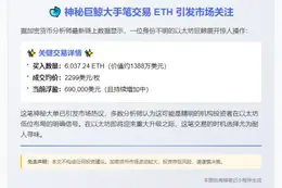 鲸鱼5小时买ETH浮盈69万美元