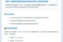 美官员研究加密货币对房贷资格影响