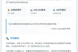 Vaultz Capital 105万美元购入10枚BTC