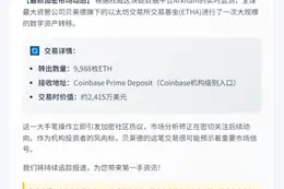 "贝莱德转移2415万美元ETH至Coinbase"