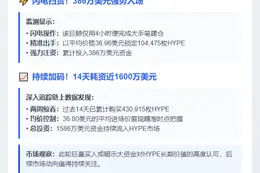 巨鲸4小时斥386万美元购入10.45万HYPE