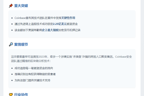 Coinbase帮美特勤局查获2.25亿美元加密货币