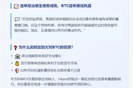Hayes：放心购BTC，美国支出无忧