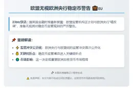 欧盟无视欧洲央行稳定币警告