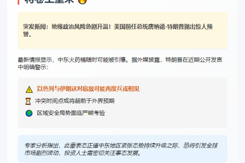 标题：特朗普警告以伊冲突或再起