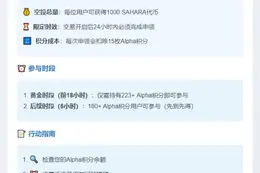 币安：Sahara AI空投需223 Alpha积分