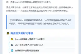 马斯克：SpaceX今年收入155亿美元