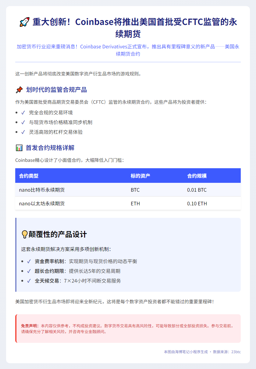 Coinbase 7月21日推美永续期货