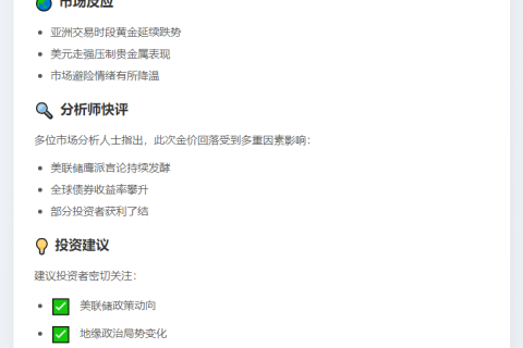 黄金跌破3300美元
