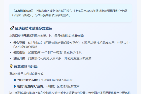 区块链赋能上海国际物流多式联运