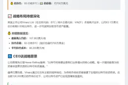 Vinanz加仓5.85枚比特币 均价9.82万美元