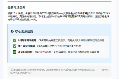 美联储可能9月启动降息