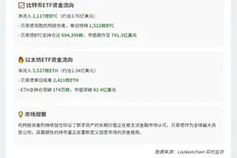 比特币ETF单日净流入2117枚