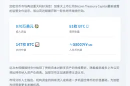 加股Bitcoin Treasury增持81枚BTC