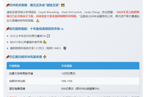 道明警告：加国养老基金威胁美元