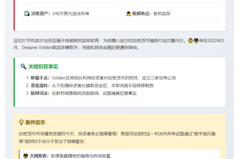 加密诈骗犯Dwayne Golden被判8年