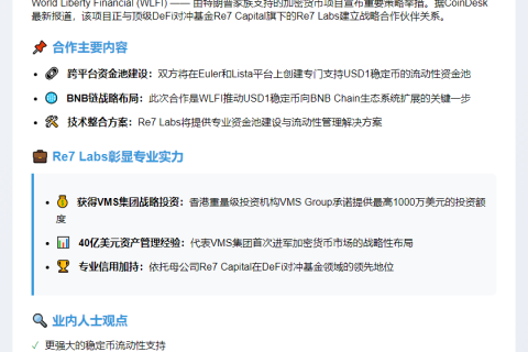 WLFI与Re7 Labs合建USD1资金池