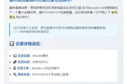 德克萨斯州议员豪掷85万美元购比特币