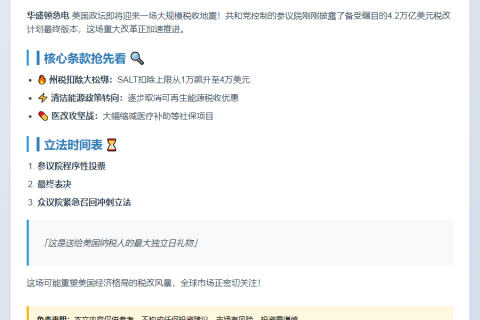 新版特朗普税改草案将表决