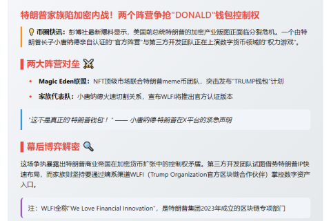特朗普家族为Meme币闹分裂