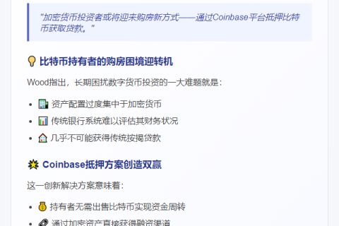 "比特币可抵押贷款买房？Cathie Wood提议方案"