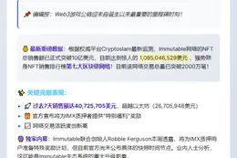 Immutable NFT销售额破10亿，7日超以太坊