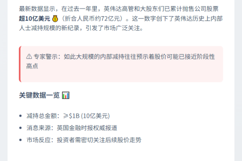 英伟达高管12月抛股超10亿美元