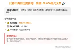 比特币突破10.8万美元