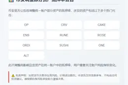 币安调整部分资产抵押率