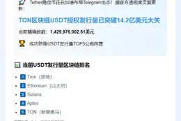 TON链USDT发行量达14.3亿美元