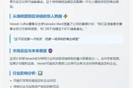 Vanadi咖啡品牌拟募11亿美元比特币基金