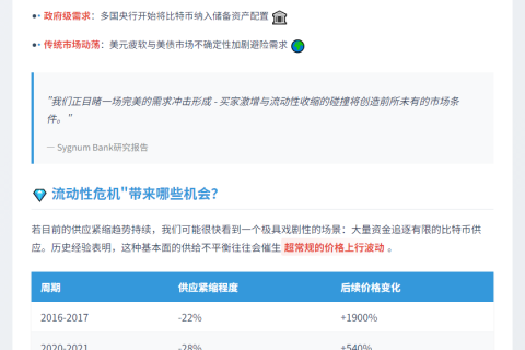 比特币流动性紧缩或催生价格暴涨