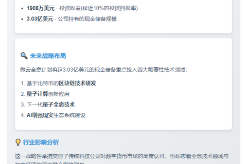 微云全息购2亿美元比特币证券