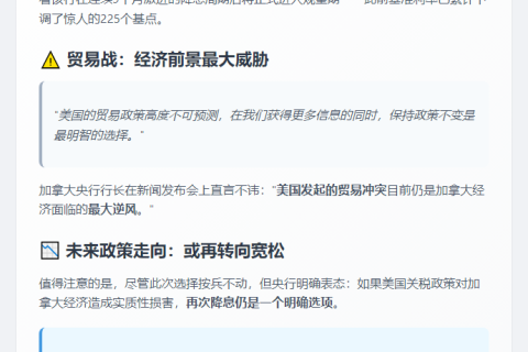 加拿大央行维持利率 未来或降息