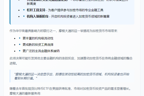摩根大通拟为加密ETF提供融资
