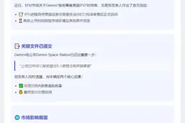 （改写后）：Gemini：IPO待SEC审查 发行价未定