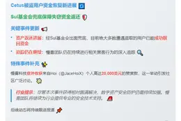 慢雾余弦：Cetus用户基本追回资金