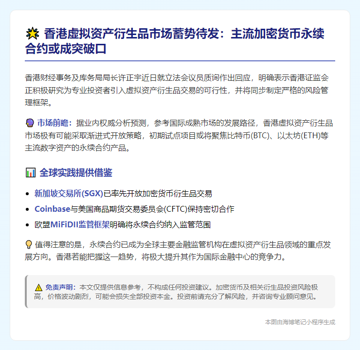 香港或试点比特币、以太坊永续合约