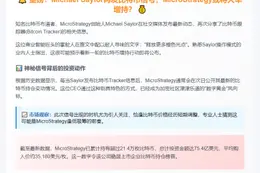 "比特币大亨Michael Saylor再披露增持"