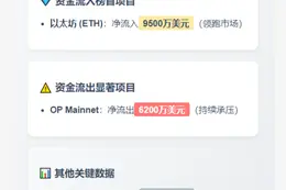 ETH流入9500万，OP流出6200万
