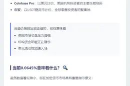 "Coinbase比特币溢价0.0645%"