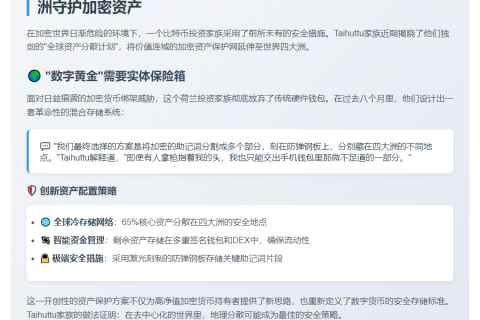 比特币家族分存助记词于四大洲防劫持