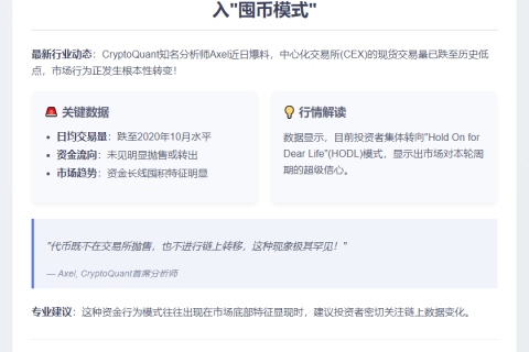 CEX现货交易额触五年新低 市场转囤币