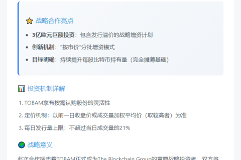 区块链集团携手TOBAM推3亿欧元比特币增资