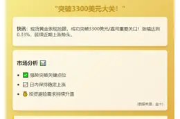 金价突破3300美元