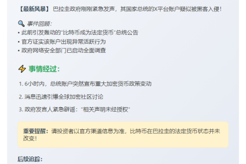 黑客伪造：巴拉圭承认比特币假消息