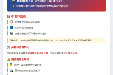 美国债务上限最后期限或在8月中至9月底