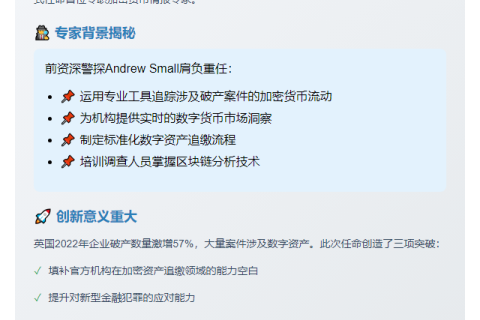 英国首次任命加密货币专家协助追回资产