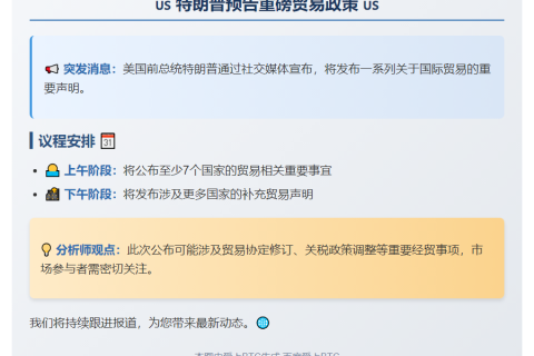 特朗普明日公布七国贸易事宜