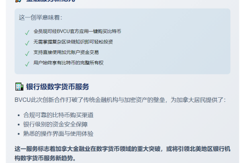 加信用合作社开放比特币购买